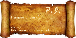 Pangert Jenő névjegykártya